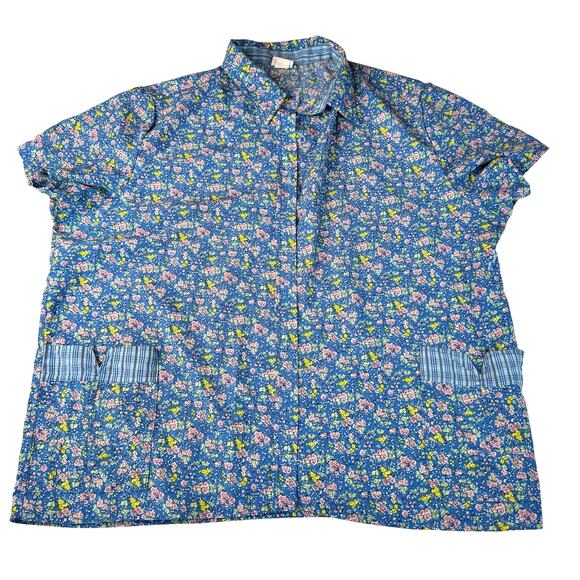 Vintage Haband American Sweetheart Floral Button Shirt 2X Pockets - Picture 1 of 4